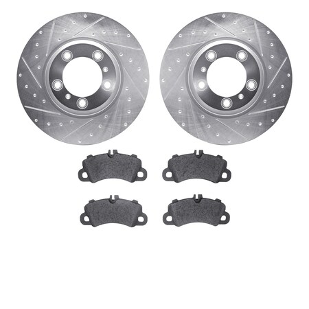 Dynamic Friction Co 7502-02033, Rotors-Drilled and Slotted-Silver with 5000 Advanced Brake Pads, Zinc Coated 7502-02033